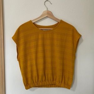Madewell yellow cap-sleeve top, S